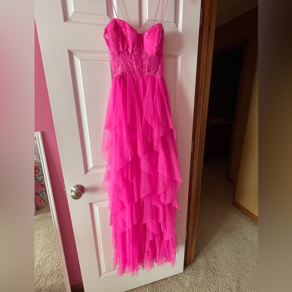 Elegant Pink Strapless Gown size 1-2